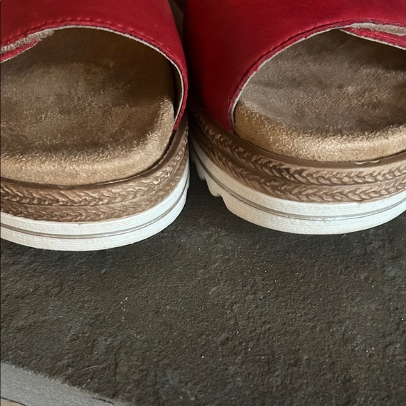 Remonte - Orange Women's Sandals with Tan Accents - Picture 5 of 7